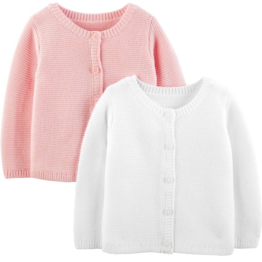 Simple Joys by Carter's Baby Girls' Knit Cardigan Sweaters, Pack of 2